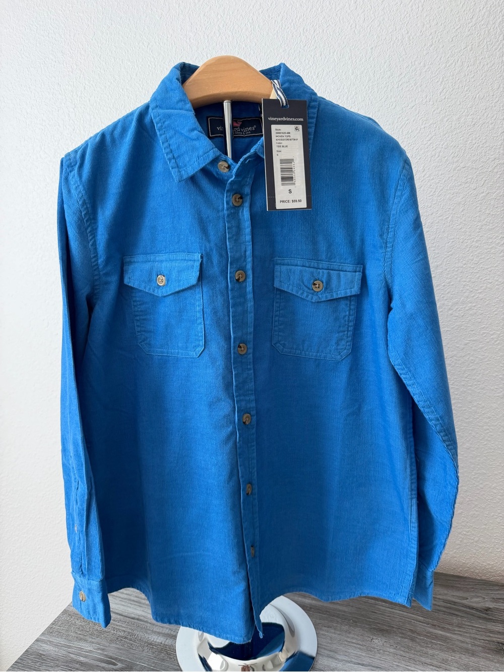 New Vineyard Vines Boys Fine Whale Corduroy Button Up Shirt